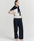ナチュラルスラブストレッチ ワイドパンツ