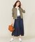 【洗える】ライトオンスデニム マキシスカート