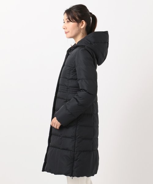 美品　組曲　洗える　ナイロンタフタ　ロングダウンコート　フード　美シルエット 洗える】ナイロンタフタ ロングダウンコート｜クミキョクの通販｜&mall