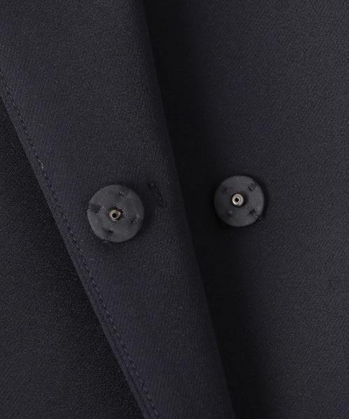 KUMIKYOKU NAVY】ダブルクロスストレッチ ノーカラーコート