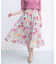 ピオニーシフォンプリント フレアスカート