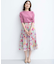 ピオニーシフォンプリント フレアスカート