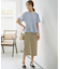 【WEB限定】サテンストレッチ Iラインスカート