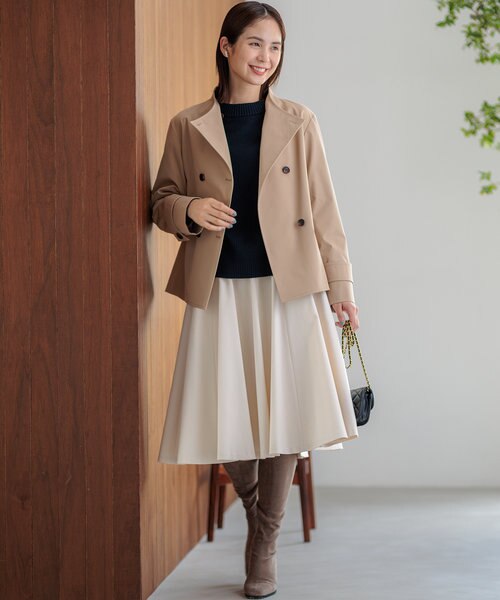 ❤2WAYミリタリーショートトレンチ【タグ付き】美品　※カラー：キャメル WEB限定】2WAYライトトレンチ ショートコート｜クミキョクの通販
