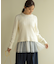【前後着用可】コットンカシミヤ混2WAYケーブル ニット
