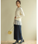 【前後着用可】コットンカシミヤ混2WAYケーブル ニット