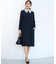 【KUMIKYOKU NAVY】コンフォータブルドレープ レース襟ワンピース
