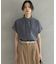 【UVケア】バウンディングシャーティング バンドカラーフリル ブラウス