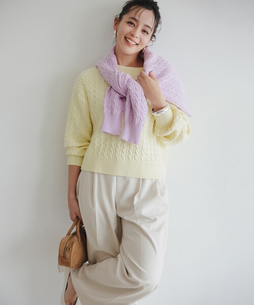 【美品✨】Deuxieme Classe コットンカシミヤケーブルニットPO 美品✨】Deuxieme Classe コットンカシミヤケーブルニットPO