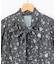 ジュエルフラワープリント ボウタイブラウス