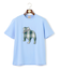 新色登場！【毎シーズン大好評】【UNISEX】ファブリックワッペン バックブルTシャツ