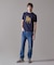 新色登場！【毎シーズン大好評】【UNISEX】ファブリックワッペン バックブルTシャツ