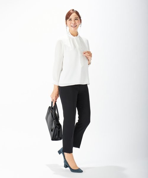 ニオイ菌抑制】洗えるヴィーナスダブルクロス ストレートパンツ