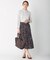 【洗える】ポリエステル バックサテングラフィックパターン スカート