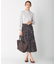 【洗える】ポリエステル バックサテングラフィックパターン スカート