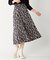 【洗える】ポリエステル ピーチサテンフラワープリント スカート