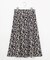 【洗える】ポリエステル ピーチサテンフラワープリント スカート
