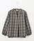 【洗える】クリアチェック キーネック ブラウス