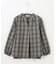 【洗える】クリアチェック キーネック ブラウス