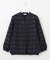 【洗える】クリアチェック キーネック ブラウス