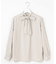 【洗える】シルキーピーチサテン リボン ブラウス