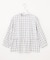 【洗える】 セルロースチェック スタンドカラー ブラウス