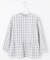 【洗える】 セルロースチェック スタンドカラー ブラウス