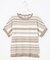 【洗える】 レーヨンエリートストレッチ ランダムボーダー ニット Tシャツ