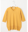 【洗える】COTTON LINEN Vネック ニット