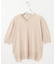 【洗える】COTTON LINEN Vネック ニット