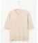 【洗える】COTTON LINEN Vネック ニット