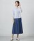 【洗える】セルロースシャンブレー フレアー スカート