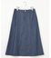 【洗える】セルロースシャンブレー フレアー スカート