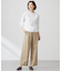 【洗える】セルロースリネンストレッチ タックワイドパンツ