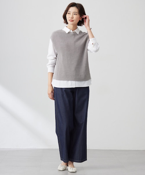 23SS J.PRESS ジェイプレス 【洗える】リネンコットン ニットベスト J.PRESS｜【洗える】ニット ベスト | Rakuten Fashion(楽天