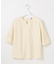 【WEB限定・洗える】ストライプ キーネック ブラウス