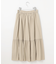 【洗える】シャンブレーツイル ティアード スカート