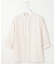 【WEB限定カラーあり・洗える】Sheer Vis リネン バンドカラー ブラウス