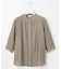 【WEB限定カラーあり・洗える】Sheer Vis リネン バンドカラー ブラウス