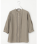 【WEB限定カラーあり・洗える】Sheer Vis リネン バンドカラー ブラウス