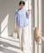 【WEB限定カラーあり・洗える】Sheer Vis リネン バンドカラー ブラウス