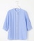【WEB限定カラーあり・洗える】Sheer Vis リネン バンドカラー ブラウス