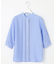 【WEB限定カラーあり・洗える】Sheer Vis リネン バンドカラー ブラウス