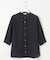 【WEB限定カラーあり・洗える】Sheer Vis リネン バンドカラー ブラウス