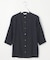 【WEB限定カラーあり・洗える】Sheer Vis リネン バンドカラー ブラウス