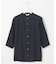 【WEB限定カラーあり・洗える】Sheer Vis リネン バンドカラー ブラウス