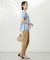 【WEB限定・洗える】シャンブレーサテン テーパード パンツ