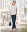 【WEB限定・洗える】シャンブレーサテン テーパード パンツ