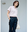 【WEB限定・洗える】シャンブレーサテン テーパード パンツ