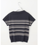 【WEB限定カラーあり・洗える・抗菌防臭】COTTON POLYESTER ボーダー 襟付き ニット